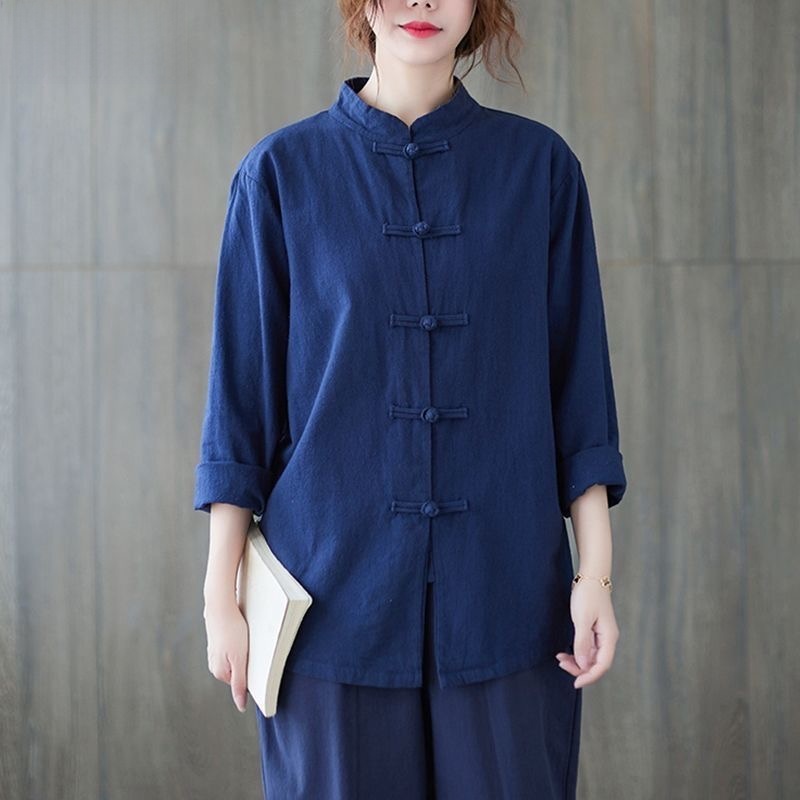 Loose Cotton Linen Shirt Long  - Mens Linen Shirt Long Sleeve ulasan dan harga