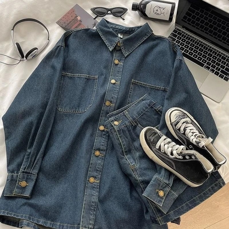 Y2K Denim Skirt Set: Vintage J - Jackets ulasan dan harga