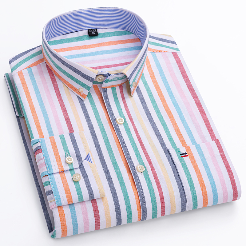 2024 Fashion Men Work Business - Oxford Cotton Casual Shirt Business ulasan dan harga