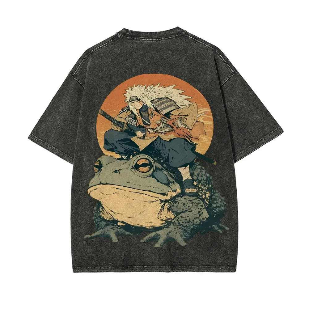 Naruto Jiraiya T Shirt Gamabun - Acid Wash Vintage Graphic T Shirt ulasan dan harga