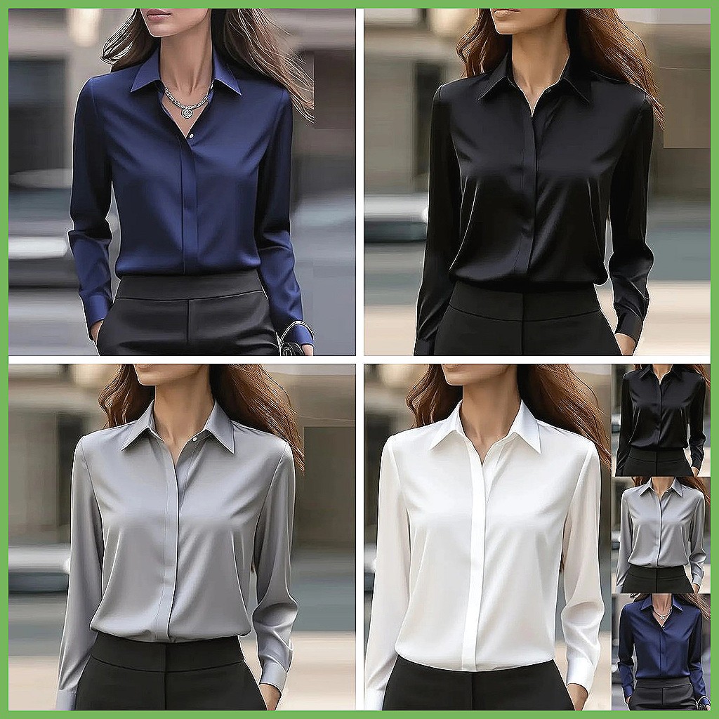New Women's Office Blouse Long - Shirts ulasan dan harga