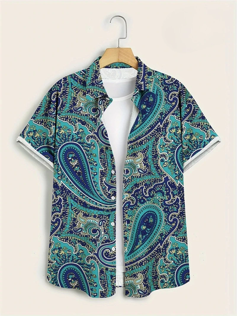 Purple Base Colorful Paisley H - Vintage Hawaiian Floral Shirt ulasan dan harga