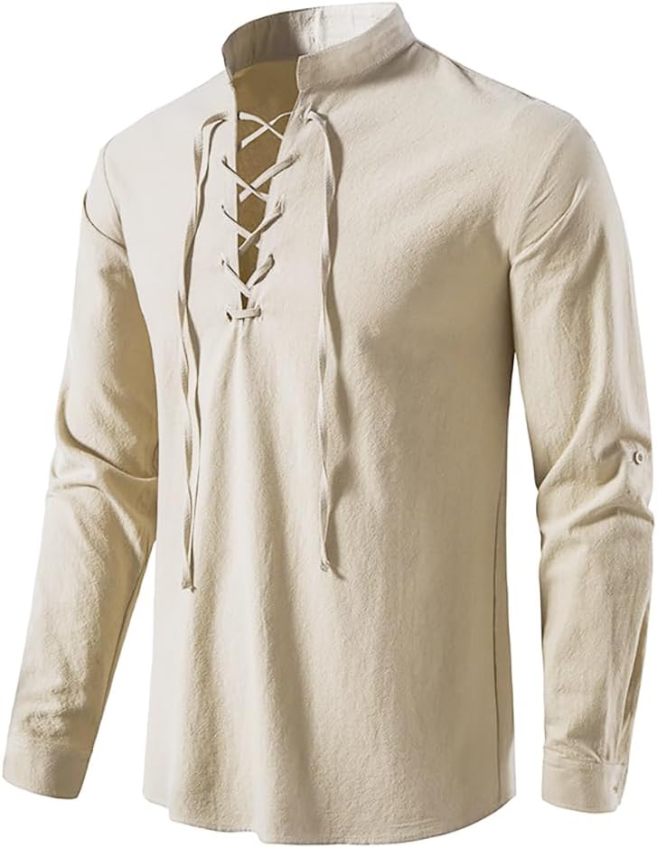 2-piece Set Men's Medieval Pir - Medieval Gothic Lace Up Pirate Shirt ulasan dan harga
