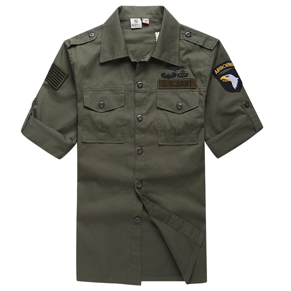 Men's Cotton Military Enthusia - Tactical Military Shirt Cargo ulasan dan harga