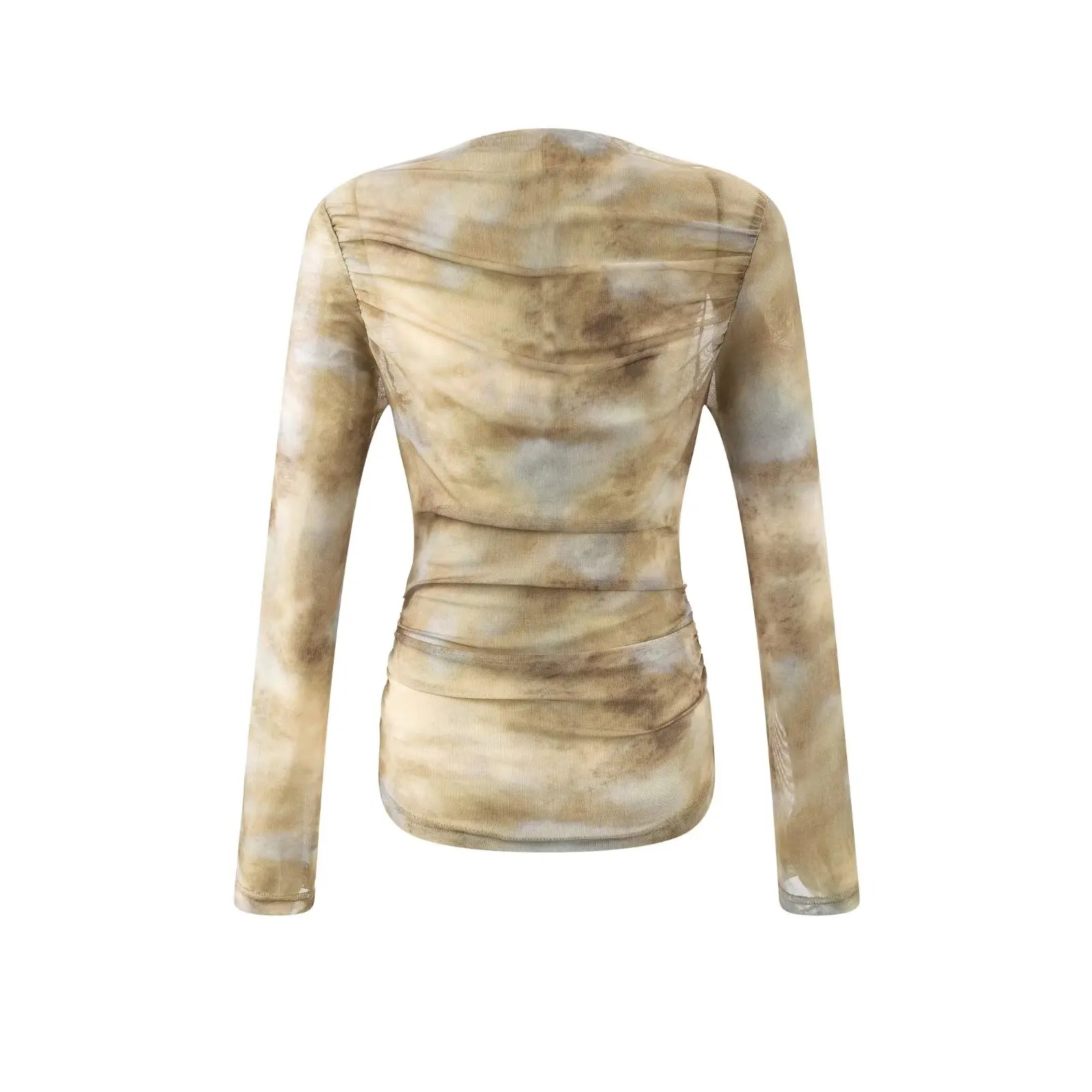 2025 Sexy Tie-Dye Print Ruched - T-Shirts ulasan dan harga