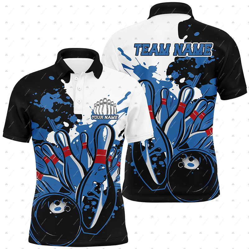 Custom Name Bowling Skull Flam - Short Sleeve Bowling Shirt Retro ulasan dan harga