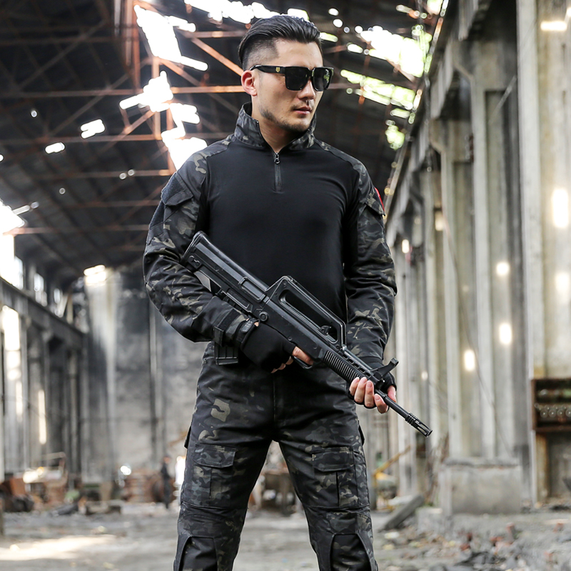 Outdoor Tactical Suits Camoufl - Tactical Military Shirt Cargo ulasan dan harga