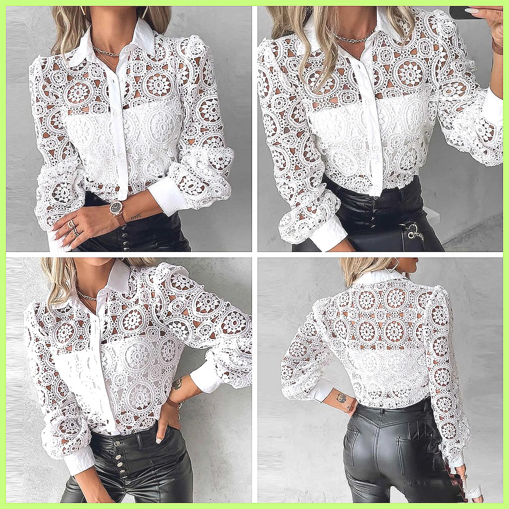 2025 Women's White Lace Shirt, - Shirts ulasan dan harga