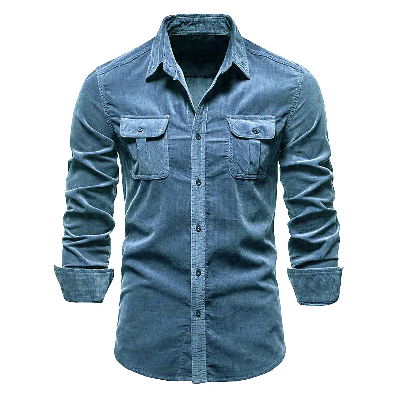 Men's New Corduroy Shirt Cotto - Corduroy Button Up Shirt Men ulasan dan harga