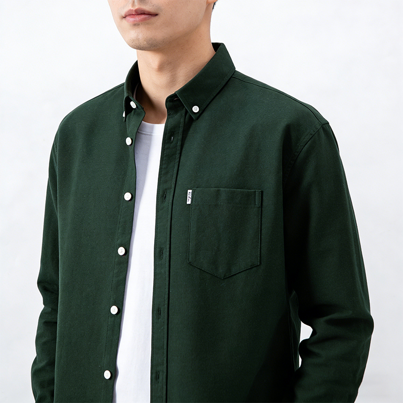 Men's Pure Cotton Oxford Solid - Oxford Cotton Casual Shirt Business ulasan dan harga
