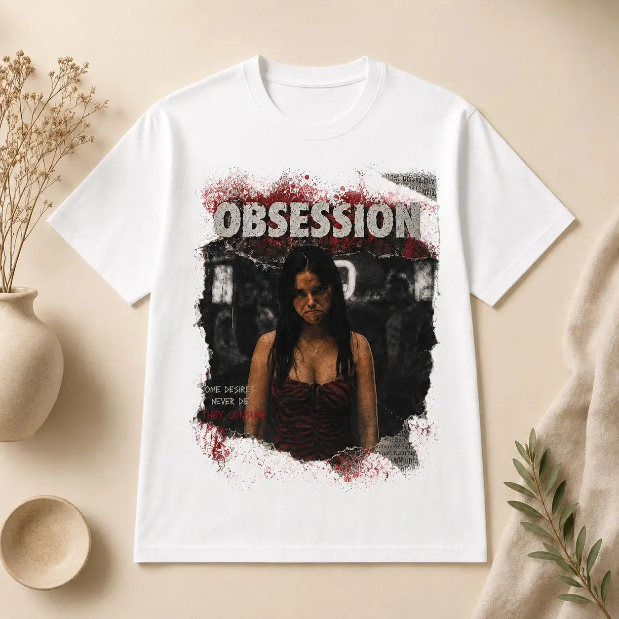 Obsession Graphic T-Shirt, Vin - Acid Wash Vintage Graphic T Shirt ulasan dan harga