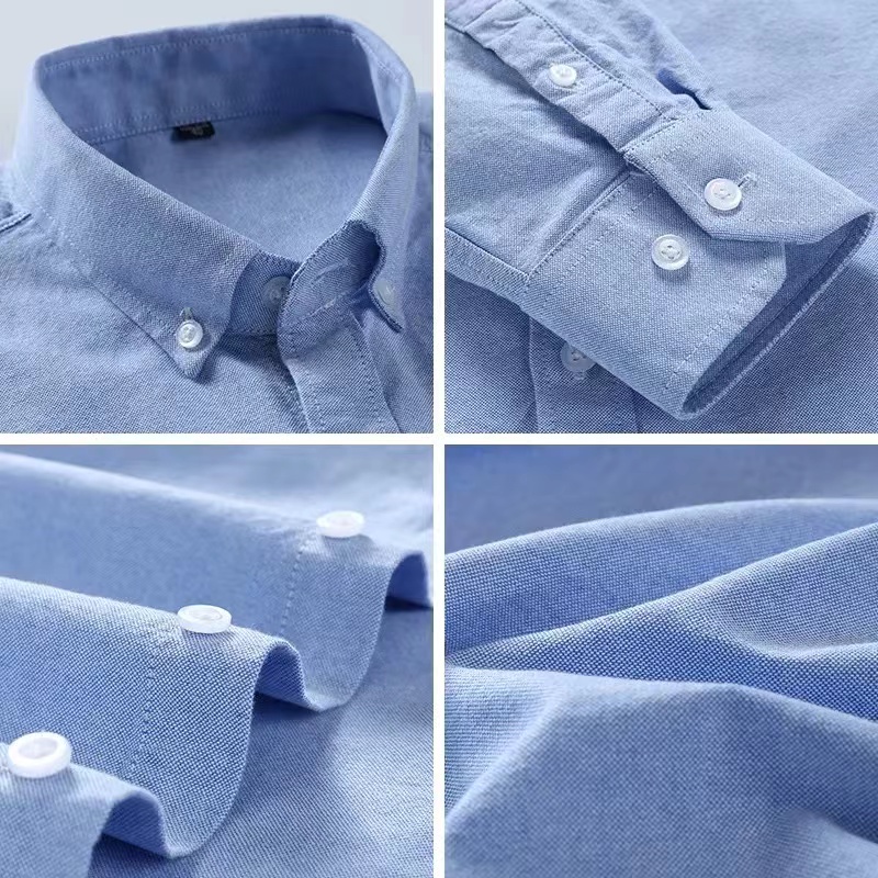 S-6XL Oxford Shirts for Men Lo - Oxford Cotton Casual Shirt Business ulasan dan harga