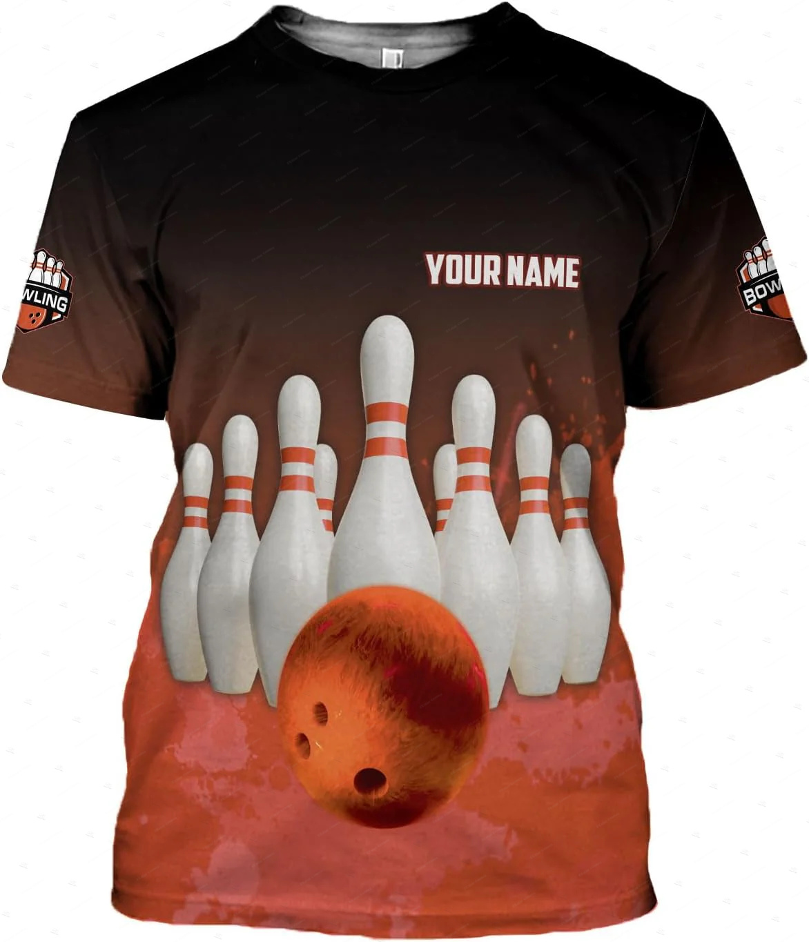 Custom Name Gradient Bowling F - Short Sleeve Bowling Shirt Retro ulasan dan harga