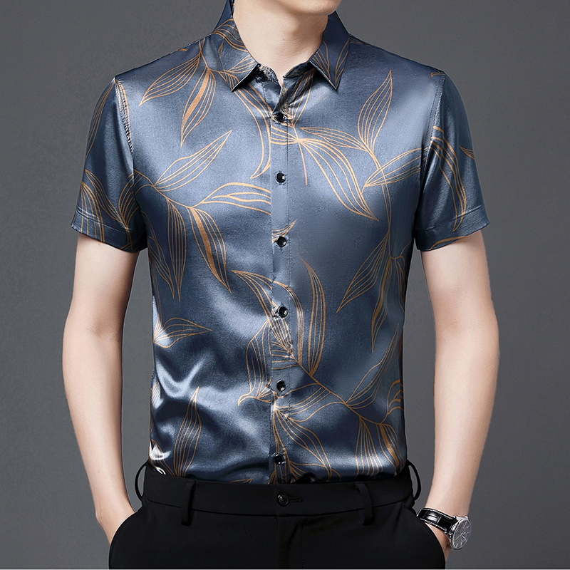 Summer 2022 Men's Silk Clothin - Mens Satin Silk Dress Shirt ulasan dan harga