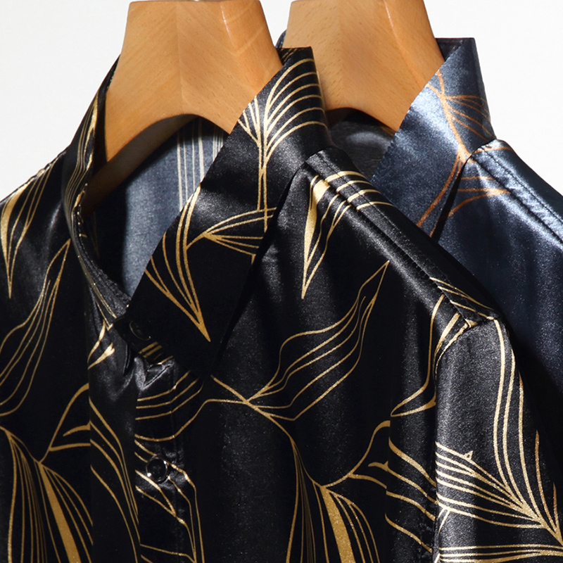 Summer 2022 Men's Silk Clothin - Mens Satin Silk Dress Shirt ulasan dan harga