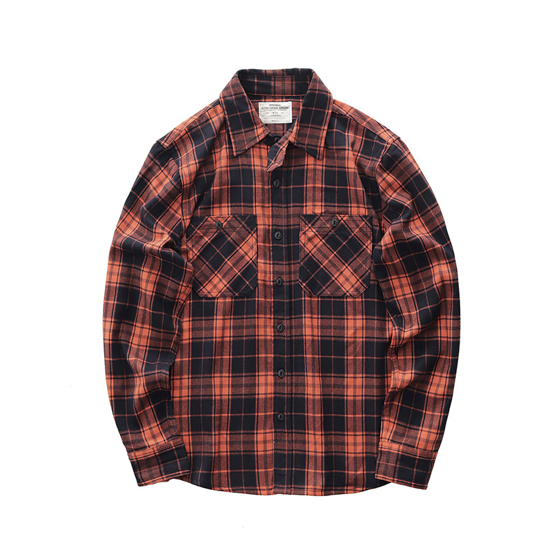 Autumn New Japanese Retro 300g - Flannel Plaid Shirt Heavy Weight ulasan dan harga
