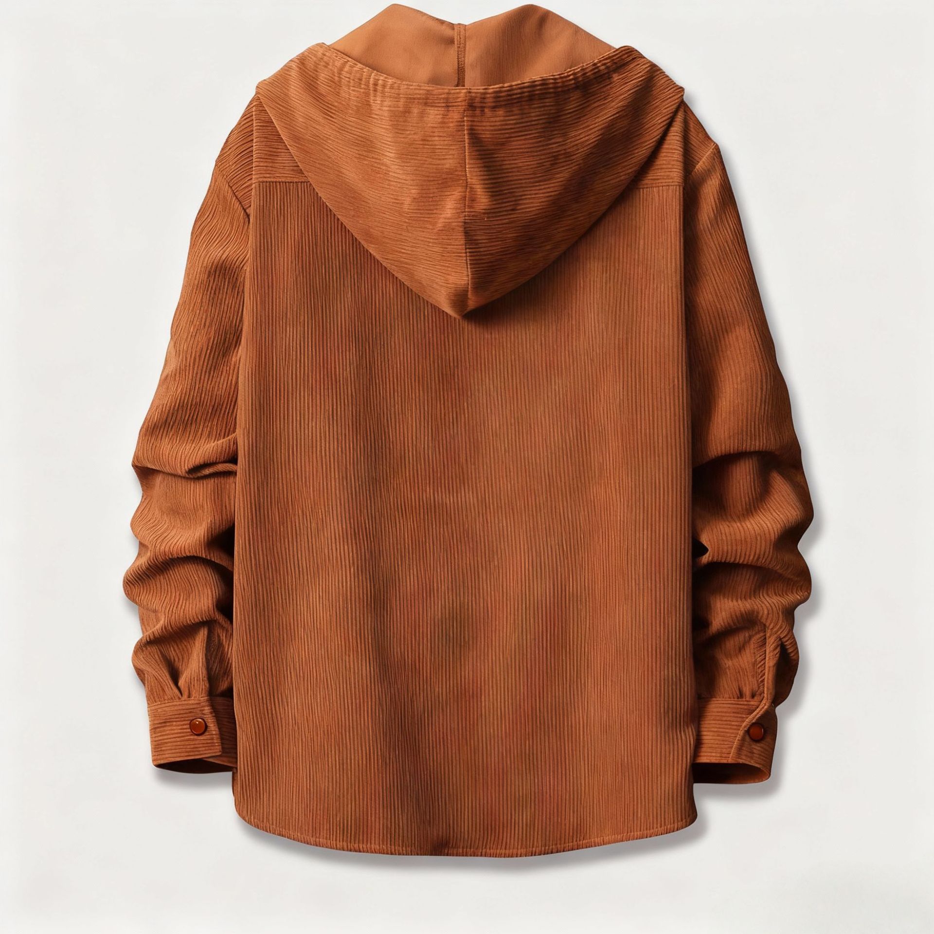 Mens Loose Corduroy Hooded But - Corduroy Button Up Shirt Men ulasan dan harga