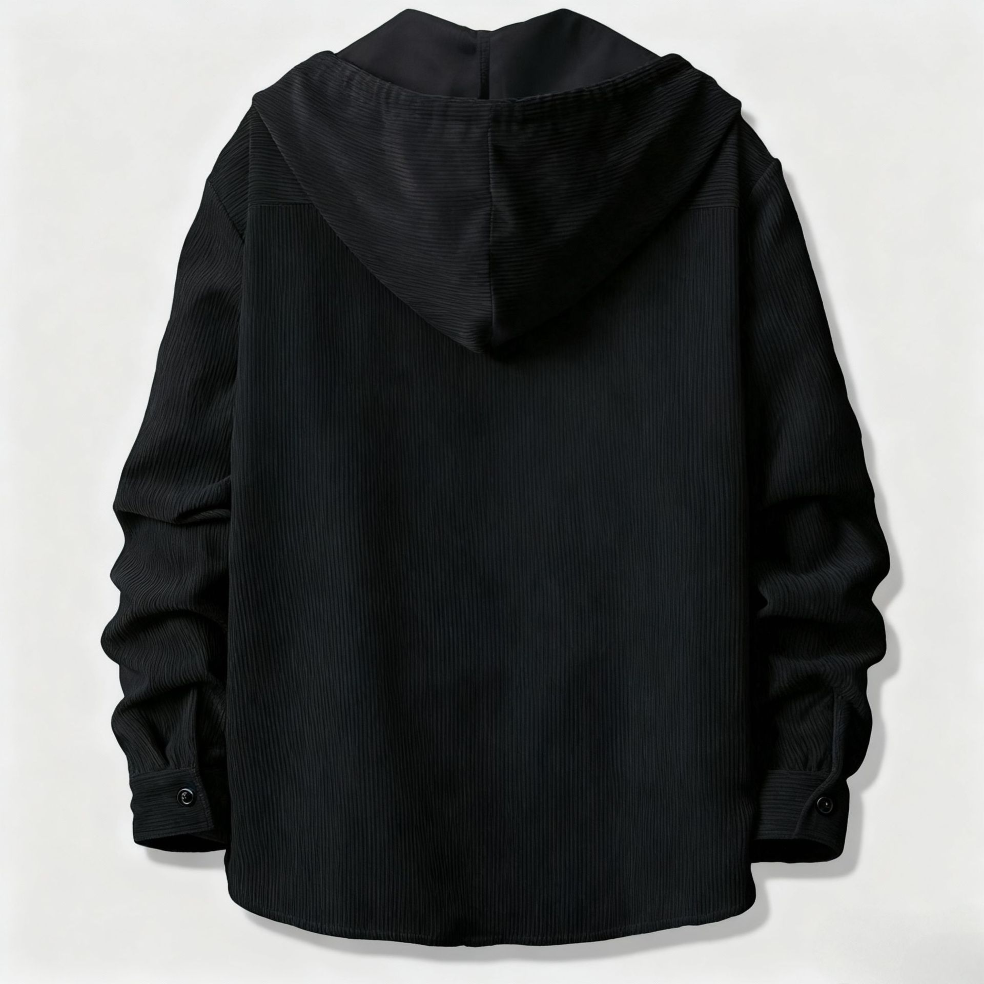 Mens Loose Corduroy Hooded But - Corduroy Button Up Shirt Men ulasan dan harga