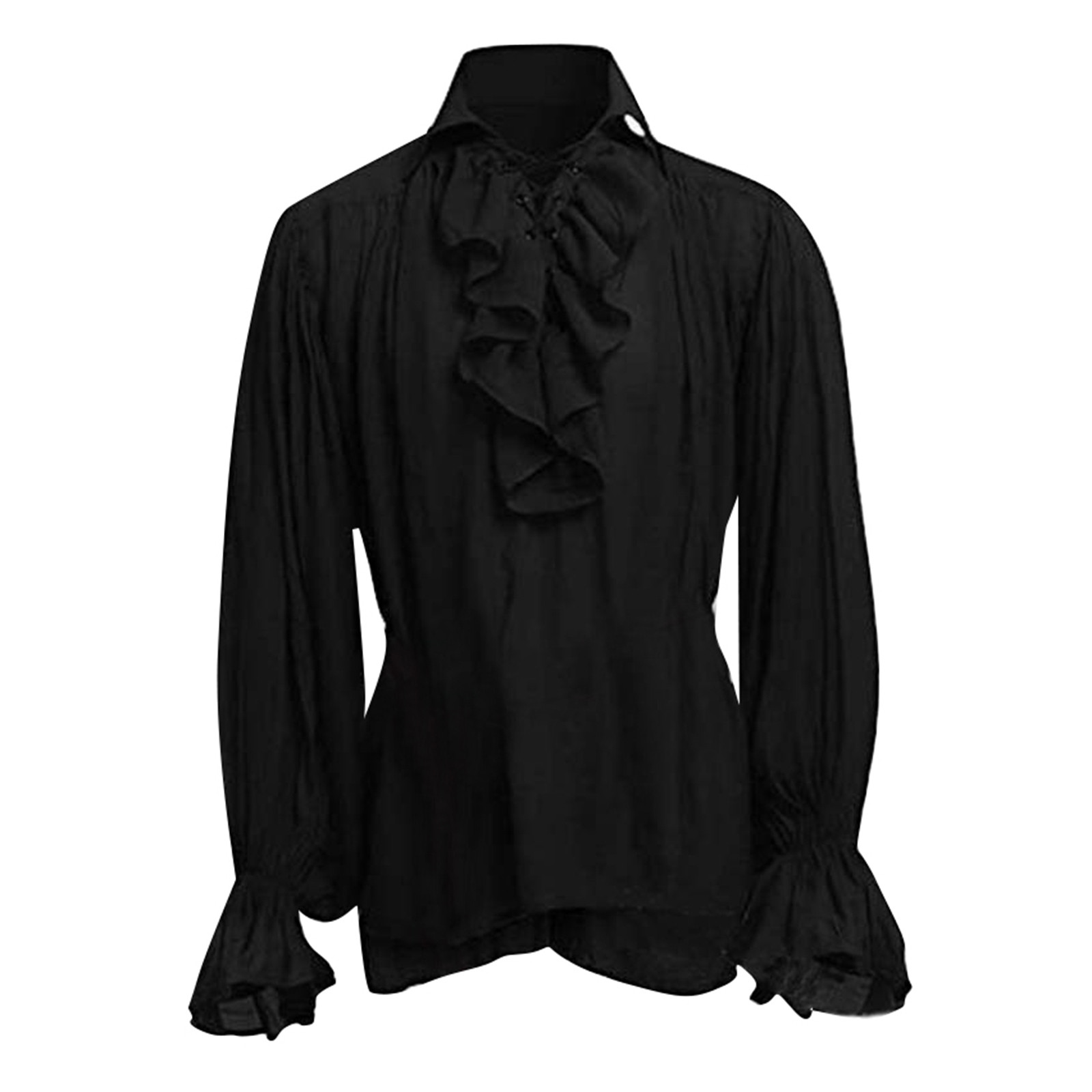 Mens Halloween Lace Up Pirate  - Medieval Gothic Lace Up Pirate Shirt ulasan dan harga