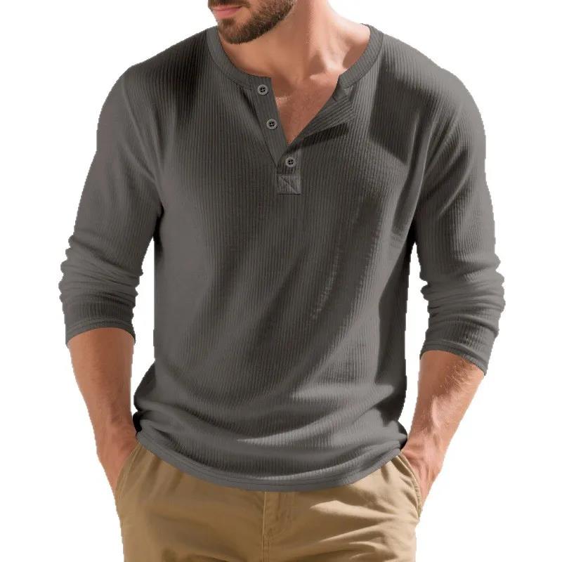 Men's T Shirt Spring Button Lo - Corduroy Button Up Shirt Men ulasan dan harga