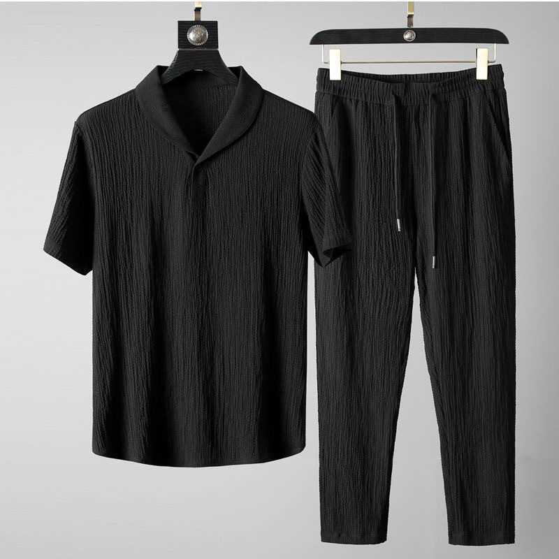 Summer Ultra-thin Two-piece Ic - Mens Linen Shirt Long Sleeve ulasan dan harga