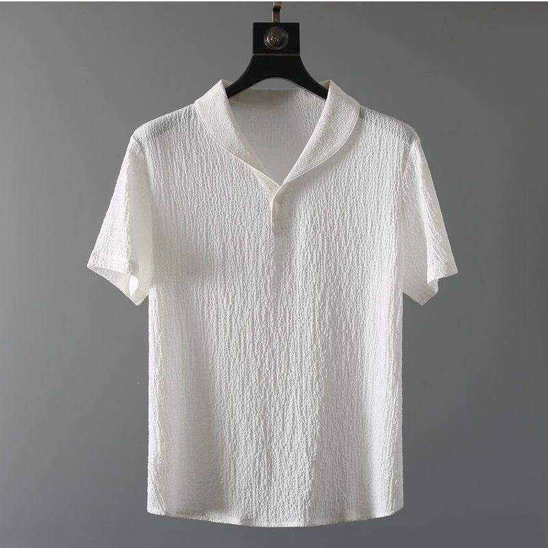 Summer Ultra-thin Two-piece Ic - Mens Linen Shirt Long Sleeve ulasan dan harga