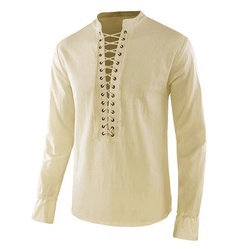 Men's Renaissance Shirt Pirate - Mens Linen Shirt Long Sleeve ulasan dan harga