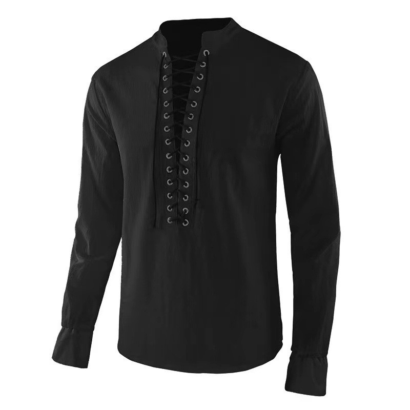 Men's Renaissance Shirt Pirate - Mens Linen Shirt Long Sleeve ulasan dan harga