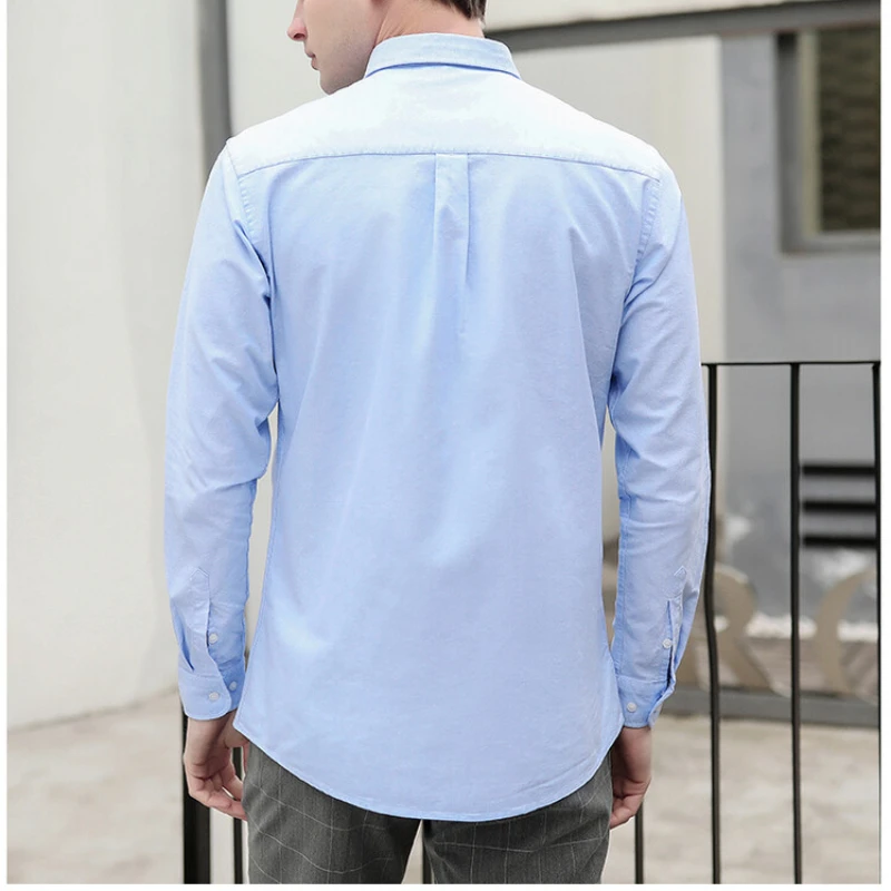 New Men's Oxford Shirt 76% Cot - Oxford Cotton Casual Shirt Business ulasan dan harga